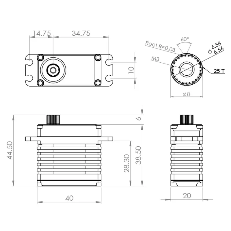 HBL3850 HV Digitalní Servo brushless série X8