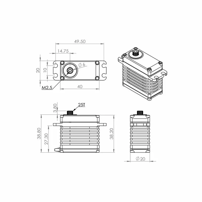 HBL599 HV Digitalní Servo brushless série X6