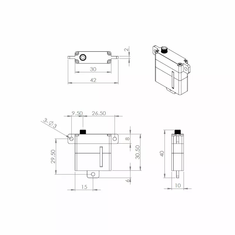 HBL6625 MINI HV Digitalní Servo bez uhlíkové