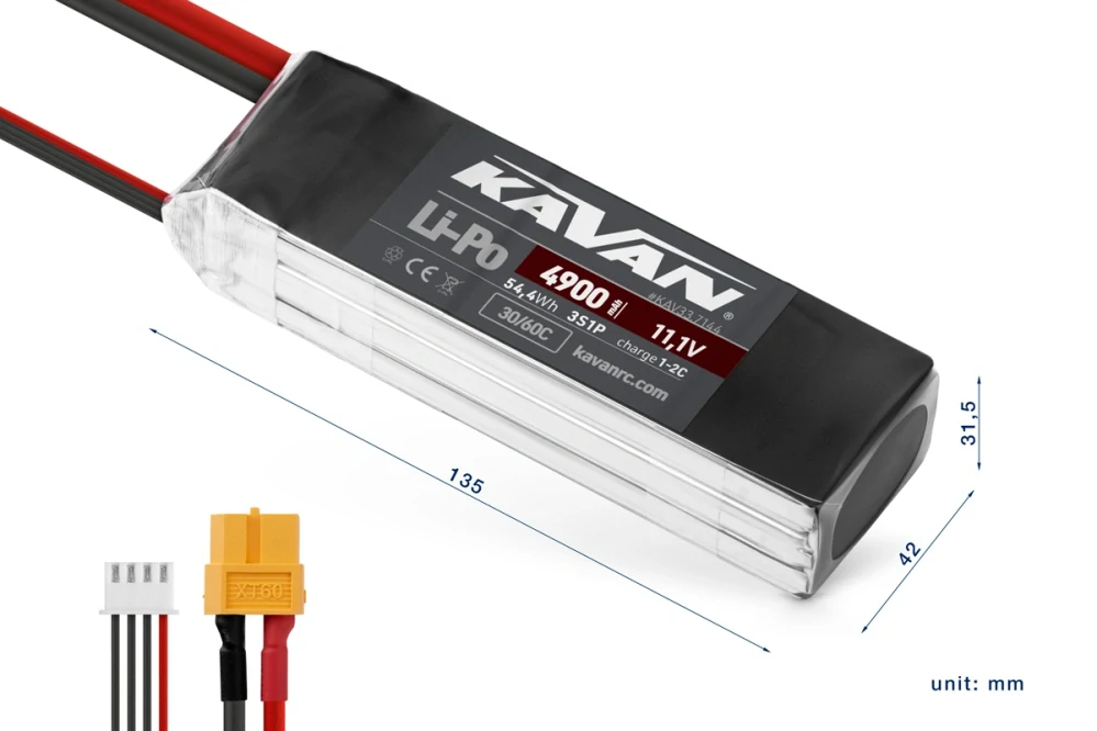 Aku Lipo Kavan 3S 4900mAh  11,1 V